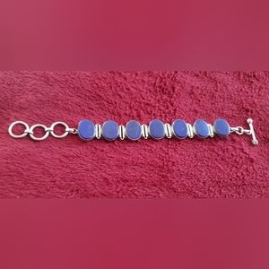Vintage sterling Silver 925  and Lapislázuli Bracelet Genuine Natural Stone.